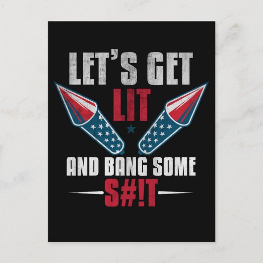 Amerikaanse vlag op 4 juli Fireworks Celebration Briefkaart (Voorkant)