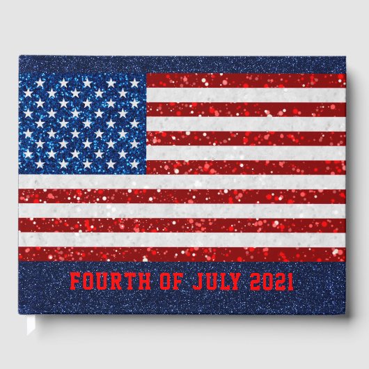 Amerikaanse vlag op 4 juli gastenboek (Voorkant)