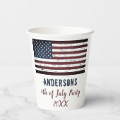 Amerikaanse vlag op 4 juli gepersonaliseerd Patrio Papieren Bekers (Achterkant)
