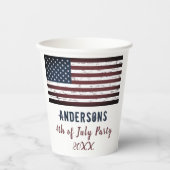 Amerikaanse vlag op 4 juli gepersonaliseerd Patrio Papieren Bekers (Voorkant)