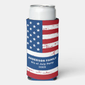 Amerikaanse vlag op 4 juli gepersonaliseerd seltzer blikjeskoeler (Seltzer Voorkant)