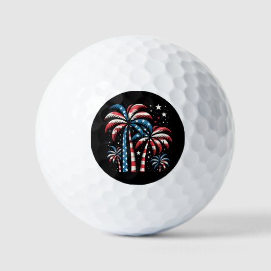 Amerikaanse vlag op 4 juli golfballen (Voorkant)