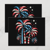 Amerikaanse vlag op 4 juli informatiekaartje (Voorkant / Achterkant)