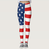 Amerikaanse vlag op 4 juli Leggings (Voorkant)