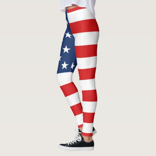 Amerikaanse vlag op 4 juli Leggings (Links)