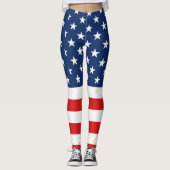 Amerikaanse vlag op 4 juli Leggings (Voorkant)