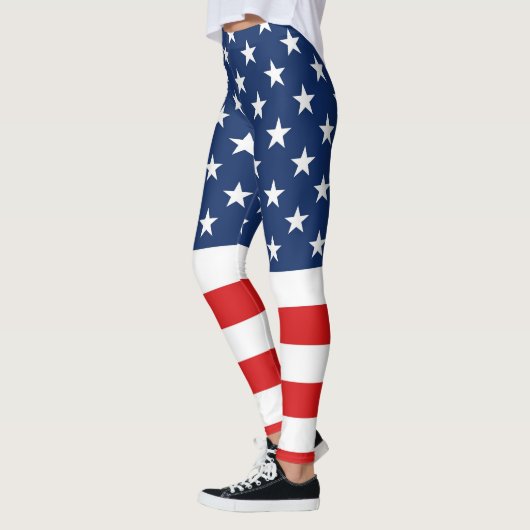 Amerikaanse vlag op 4 juli Leggings (Links)
