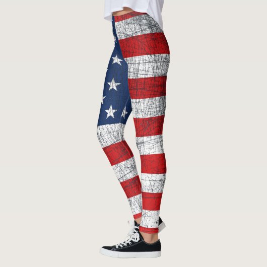 Amerikaanse vlag op 4 juli Leggings (Links)