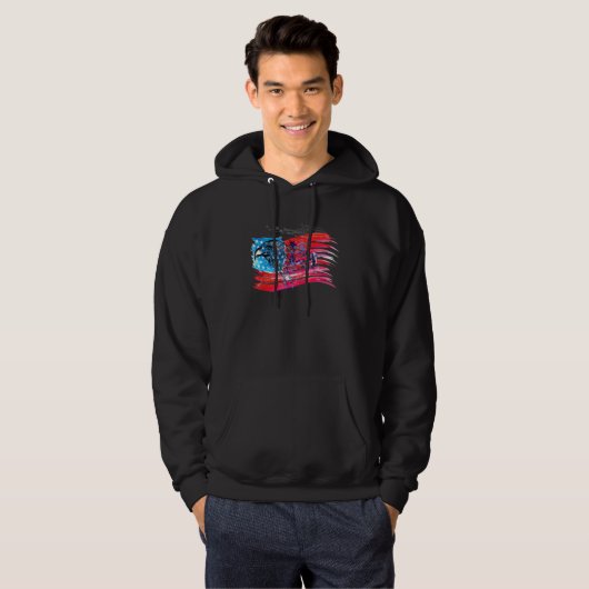 Amerikaanse vlag op 4 juli onafhankelijkheid ameri hoodie (Voorkant volledig)