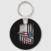 Amerikaanse vlag op 4 juli onafhankelijkheidsdag P Sleutelhanger (Voorkant)