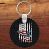 Amerikaanse vlag op 4 juli onafhankelijkheidsdag P Sleutelhanger (Voorkant)
