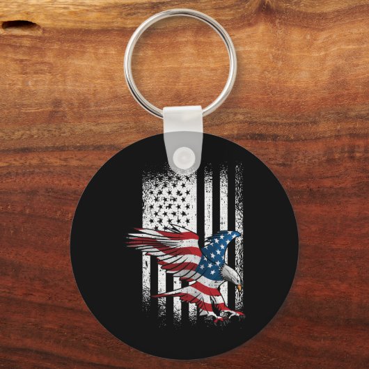 Amerikaanse vlag op 4 juli onafhankelijkheidsdag P Sleutelhanger (Voorkant)