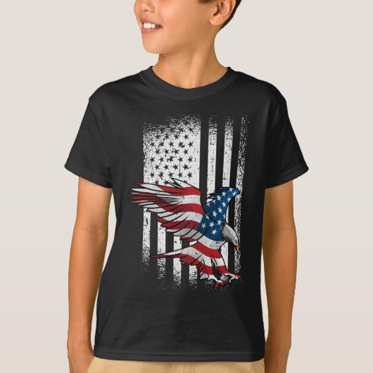 Amerikaanse vlag op 4 juli onafhankelijkheidsdag P T-shirt (Voorkant)
