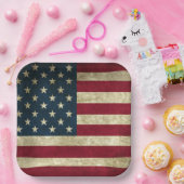 Amerikaanse vlag op 4 juli Onafhankelijkheidsdag Papieren Bordje (Feest)