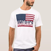 Amerikaanse vlag op 4 juli Onafhankelijkheidsdag T-shirt (Voorkant)