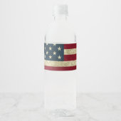Amerikaanse vlag op 4 juli Onafhankelijkheidsdag Waterfles Etiket (Voorkant)