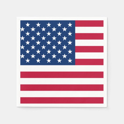 Amerikaanse vlag op 4 juli Papier Napkin-set Servet (Voorkant)