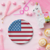 Amerikaanse vlag op 4 juli papieren bordje (Feest)