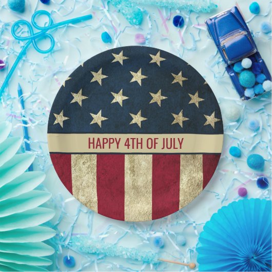  Amerikaanse vlag op 4 juli Papieren Bordje (Feest)