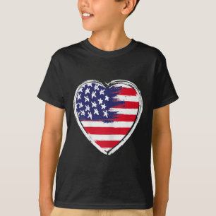 Amerikaanse vlag op 4 juli Patriottisch Amerikaans T-shirt