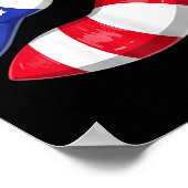 Amerikaanse vlag op 4 juli patriottisch poster (Hoek)