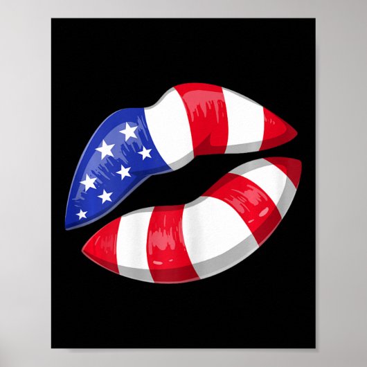 Amerikaanse vlag op 4 juli patriottisch poster (Voorkant)