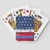 Amerikaanse vlag op 4 juli Patriottische veteraan  Pokerkaarten (Achterkant)
