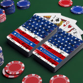 Amerikaanse vlag op 4 juli Patriottische veteraan  Pokerkaarten