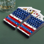 Amerikaanse vlag op 4 juli Patriottische veteraan  Pokerkaarten