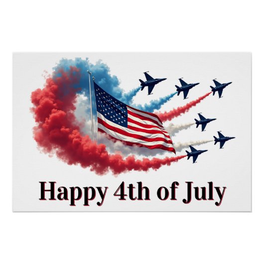 Amerikaanse vlag op 4 juli perfect poster (Voorkant)