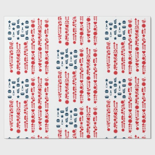 amerikaanse vlag op 4 juli picknick cadeaupapier (Vlak)