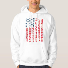 amerikaanse vlag op 4 juli picknick hoodie