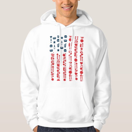 amerikaanse vlag op 4 juli picknick hoodie (Voorkant)