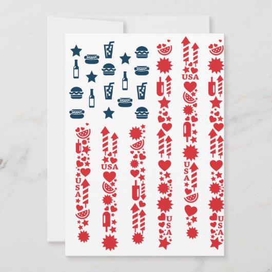 amerikaanse vlag op 4 juli picknick kaart (Voorkant)