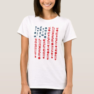 amerikaanse vlag op 4 juli picknick t-shirt