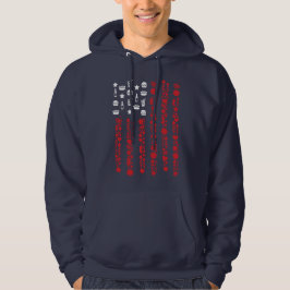amerikaanse vlag op 4 juli picknick vuurwerk wit hoodie
