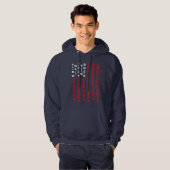 amerikaanse vlag op 4 juli picknick vuurwerk wit hoodie (Voorkant volledig)