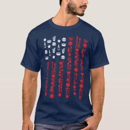 amerikaanse vlag op 4 juli picknick vuurwerk wit t-shirt