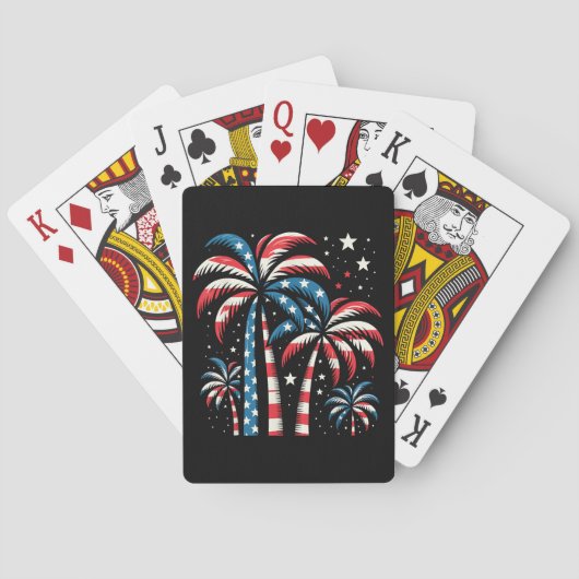 Amerikaanse vlag op 4 juli pokerkaarten (Achterkant)