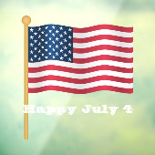 Amerikaanse vlag op 4 juli raamsticker (Vel 3)