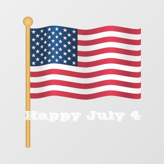 Amerikaanse vlag op 4 juli raamsticker (Vel)