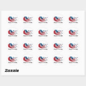 Amerikaanse vlag op 4 juli ronde sticker (Vel)