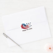 Amerikaanse vlag op 4 juli ronde sticker (Envelop)