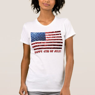 Amerikaanse vlag op 4 juli t-shirt