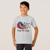 Amerikaanse vlag op 4 juli t-shirt (Voorkant volledig)