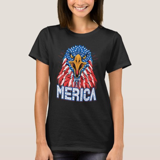 Amerikaanse vlag op 4 juli t-shirt (Voorkant)