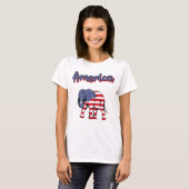 Amerikaanse vlag op 4 juli t-shirt (Voorkant volledig)
