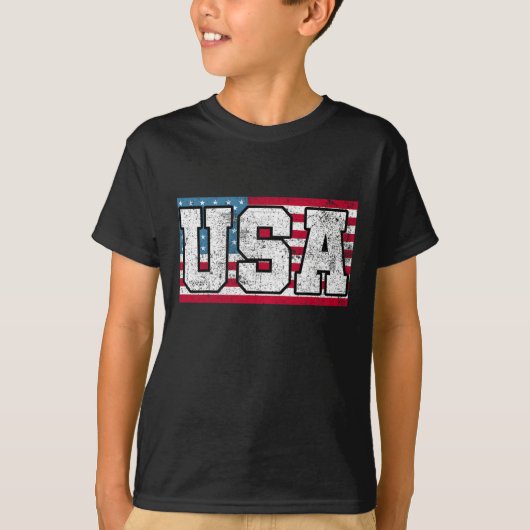 Amerikaanse vlag op 4 juli t-shirt (Voorkant)
