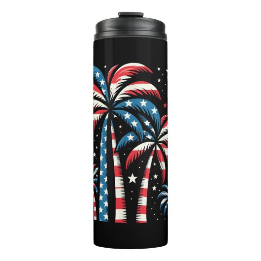 Amerikaanse vlag op 4 juli thermosbeker (Voorkant)