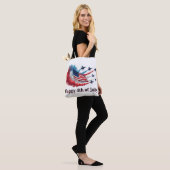 Amerikaanse vlag op 4 juli tote bag (Op model)